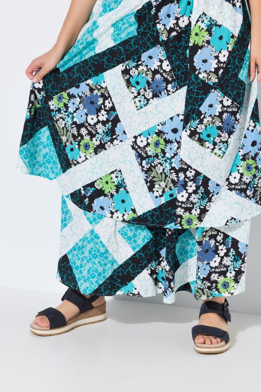 Floral Patchwork Layered Skirt