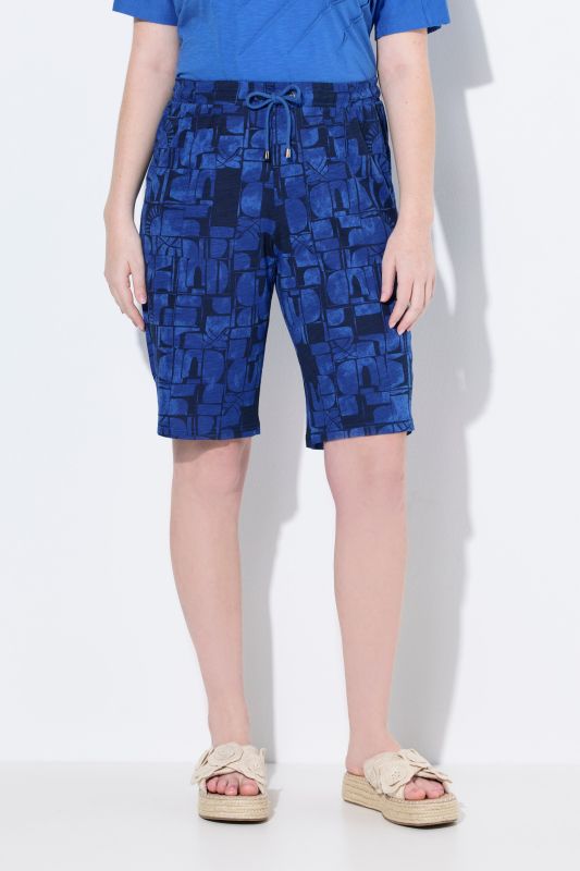 Eco Cotton Abstract Print Elastic Waist Shorts