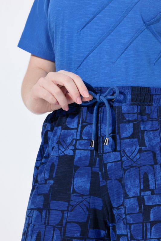 Eco Cotton Abstract Print Elastic Waist Shorts