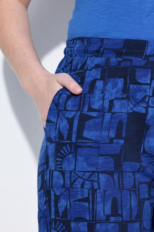 Eco Cotton Abstract Print Elastic Waist Shorts
