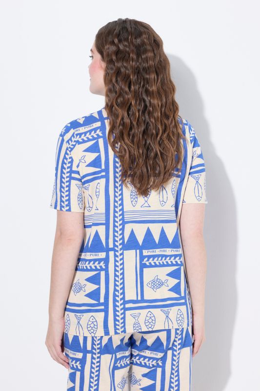 Eco Cotton Fish Print Short Sleeve Polo