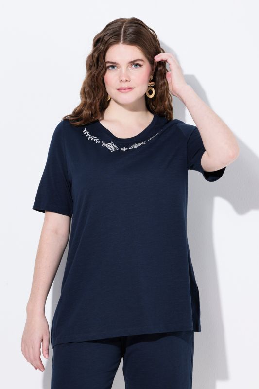 Eco Cotton Fish Embroidery Short Sleeve Tee