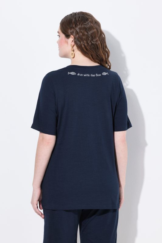 Eco Cotton Fish Embroidery Short Sleeve Tee
