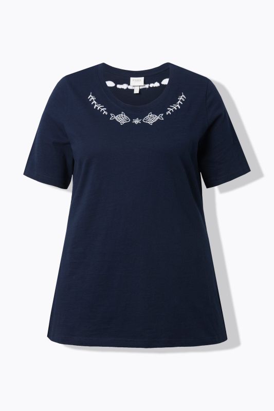 Eco Cotton Fish Embroidery Short Sleeve Tee