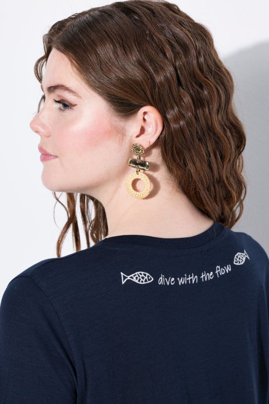 Eco Cotton Fish Embroidery Short Sleeve Tee