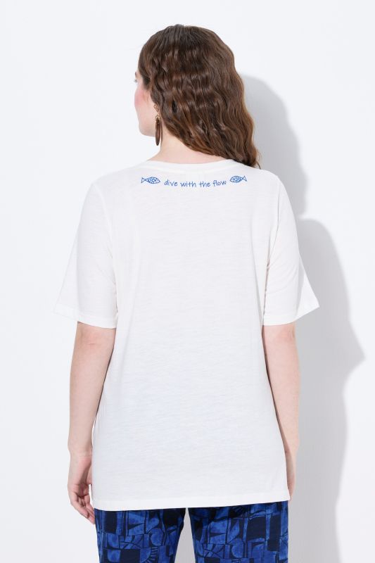 Eco Cotton Fish Embroidery Short Sleeve Tee