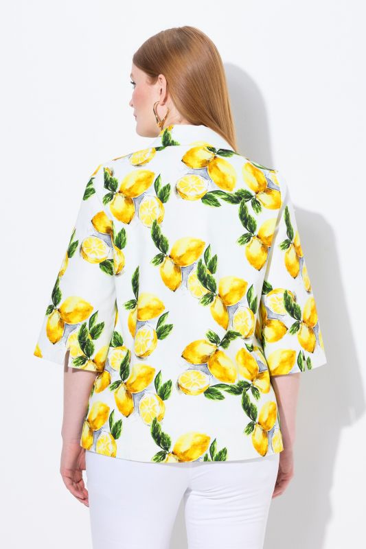 Lemon Print 3/4 Sleeve Jacket