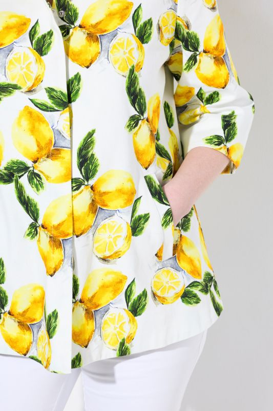 Lemon Print 3/4 Sleeve Jacket