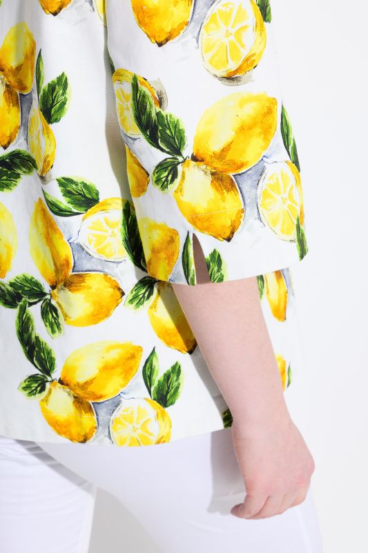 Lemon Print 3/4 Sleeve Jacket