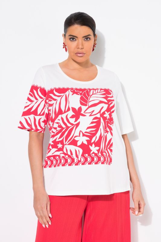 Leaf Print Short Sleeve Tee