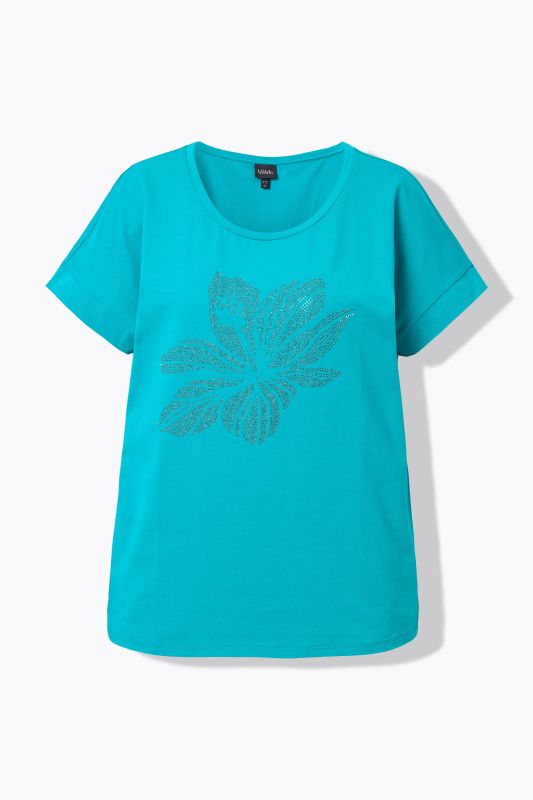 Rhinestone Flower Short Sleeve Tee