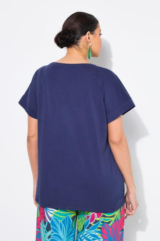 Rhinestone Flower Short Sleeve Tee