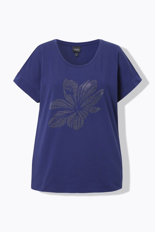 Rhinestone Flower Short Sleeve Tee