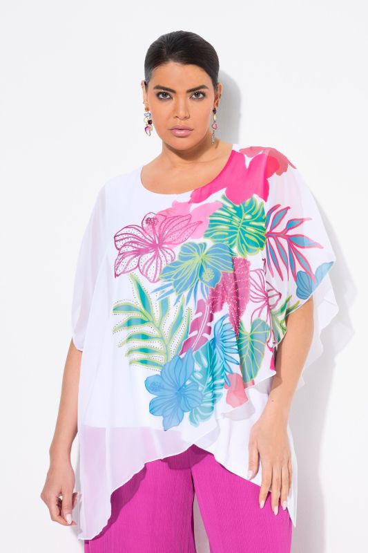 Layered Chiffon Floral Print Blouse