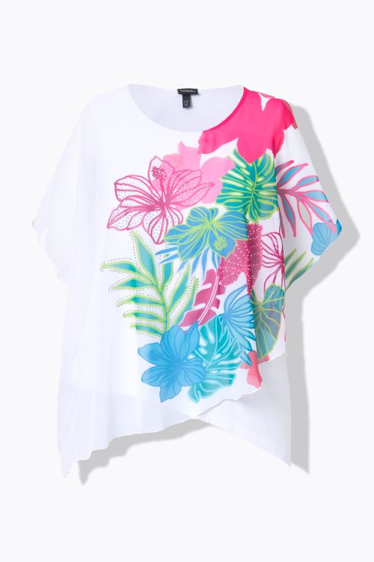 Layered Chiffon Floral Print Blouse