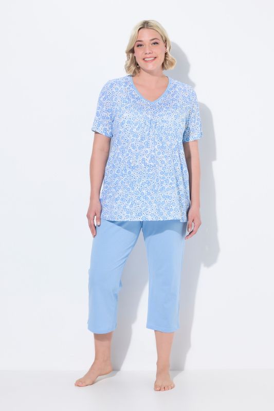 Daisy Print Two Piece Pajama Set