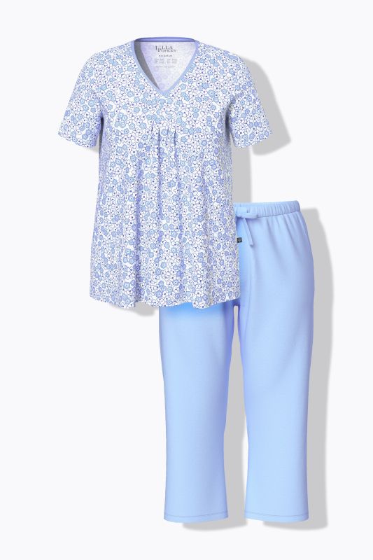 Daisy Print Two Piece Pajama Set