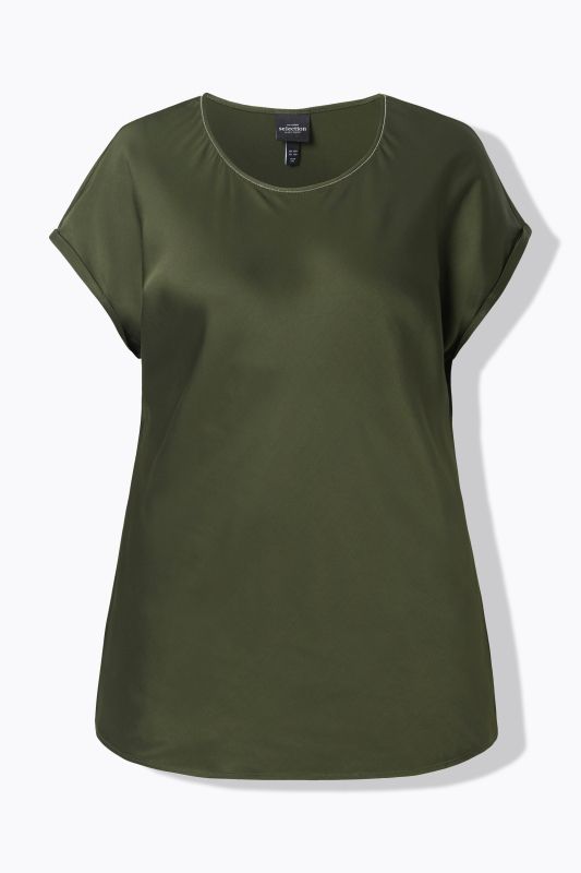 Cap Sleeve Satin Blouse