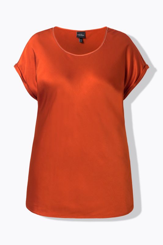 Cap Sleeve Satin Blouse