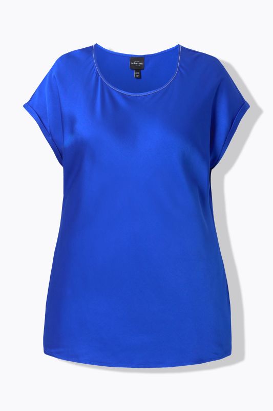 Cap Sleeve Satin Blouse