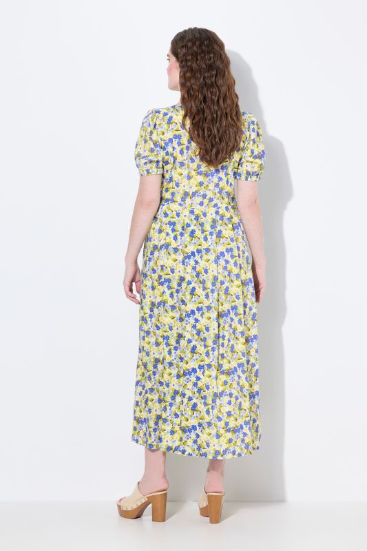 Floral Linen Blend Button Down Maxi Dress
