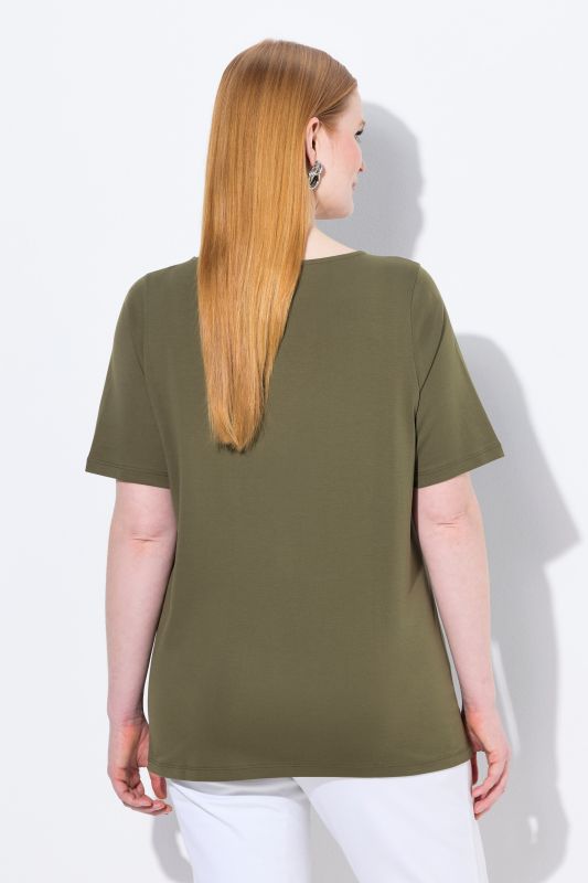 Rhinestone Lemon Boat Neck Tee