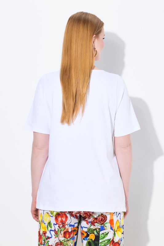 Rhinestone Lemon Boat Neck Tee