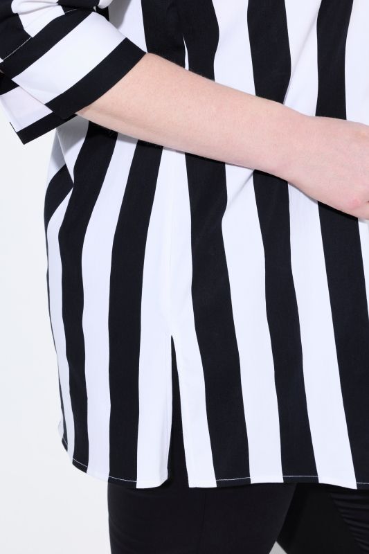 Striped 3/4 Sleeve Tunic Blouse