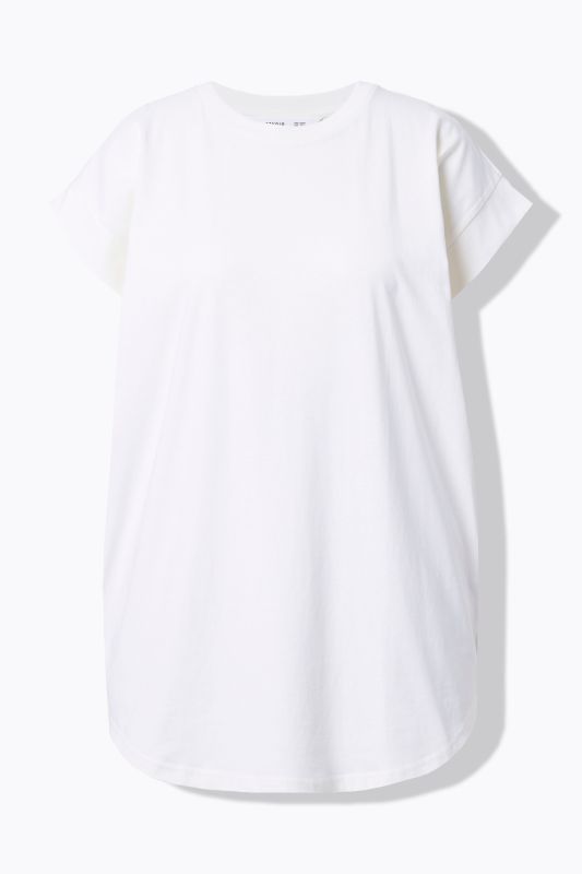 Cap Sleeve Rounded Hem Tunic Tee