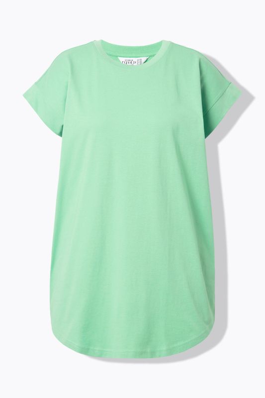 Cap Sleeve Rounded Hem Tunic Tee