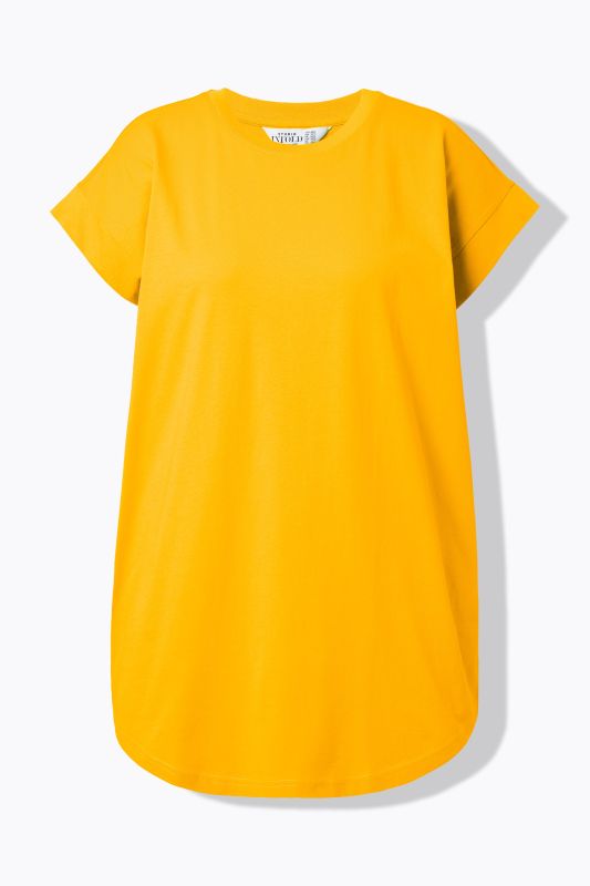 Cap Sleeve Rounded Hem Tunic Tee