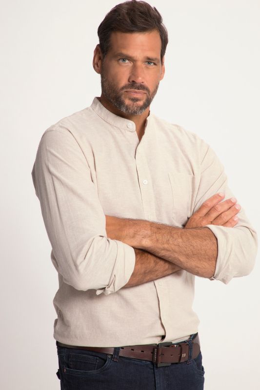 Long Sleeve Linen Blend Shirt