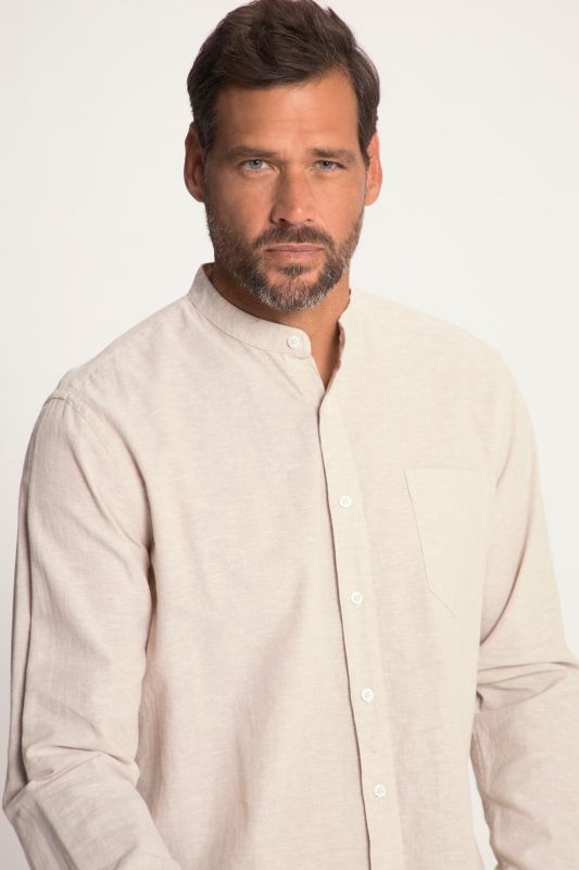 Long Sleeve Linen Blend Shirt