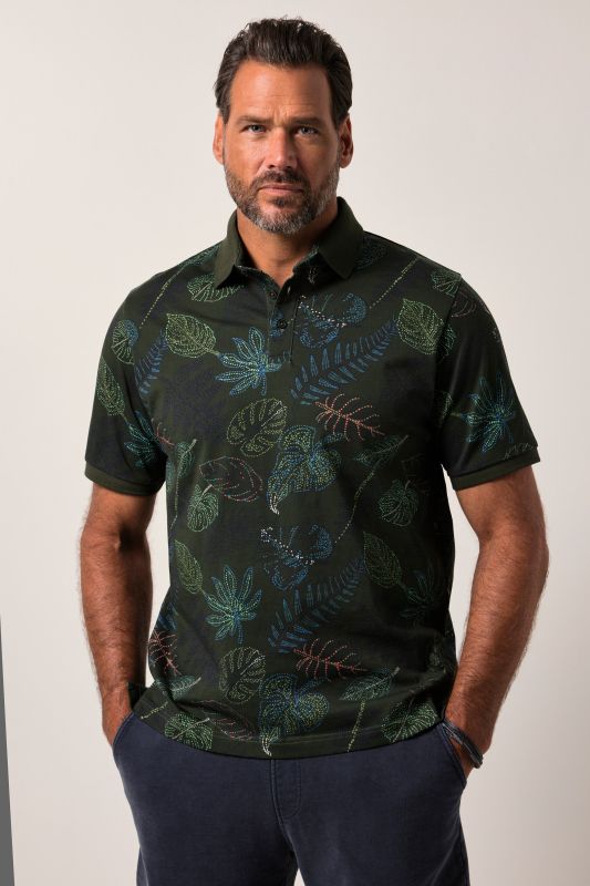 Polo shirt, short sleeve, all-over print, polo collar, up to 8 XL