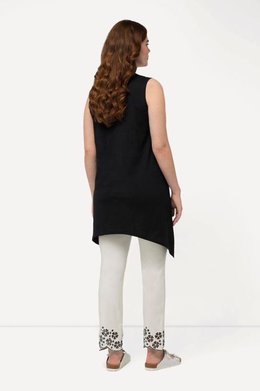 Eco Cotton Pointed Hem A-line Fit Knit Tank Tunic