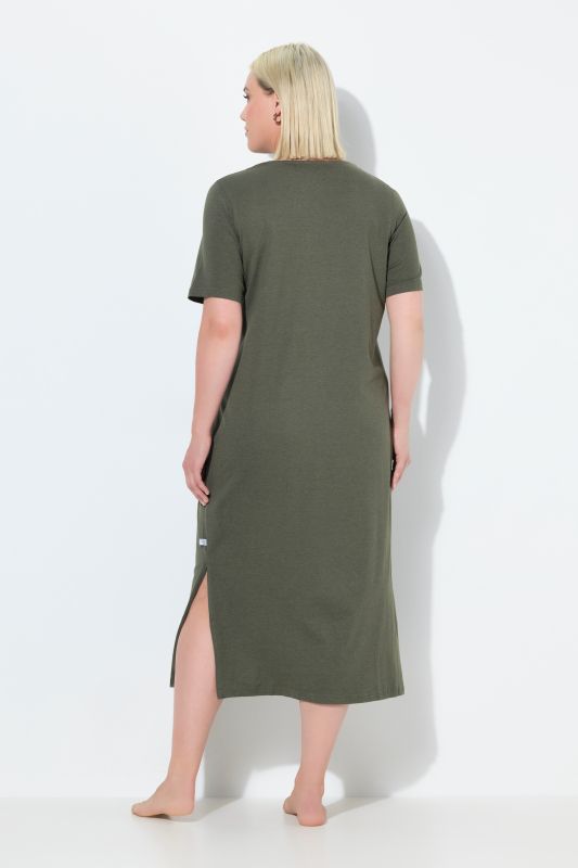 Eyelet Trim V-Neck Super Soft Cotton Blend Nightgown