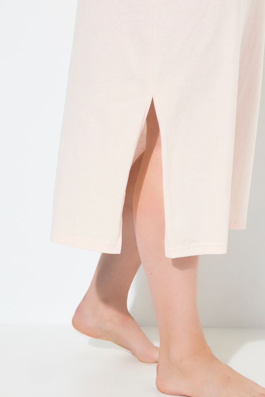 Eyelet Trim V-Neck Super Soft Cotton Blend Nightgown