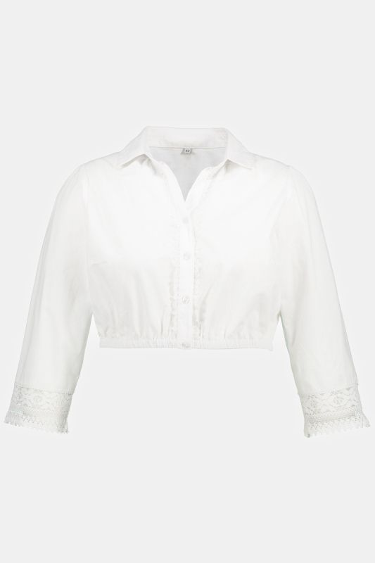 Collared Cropped Dirndl Blouse