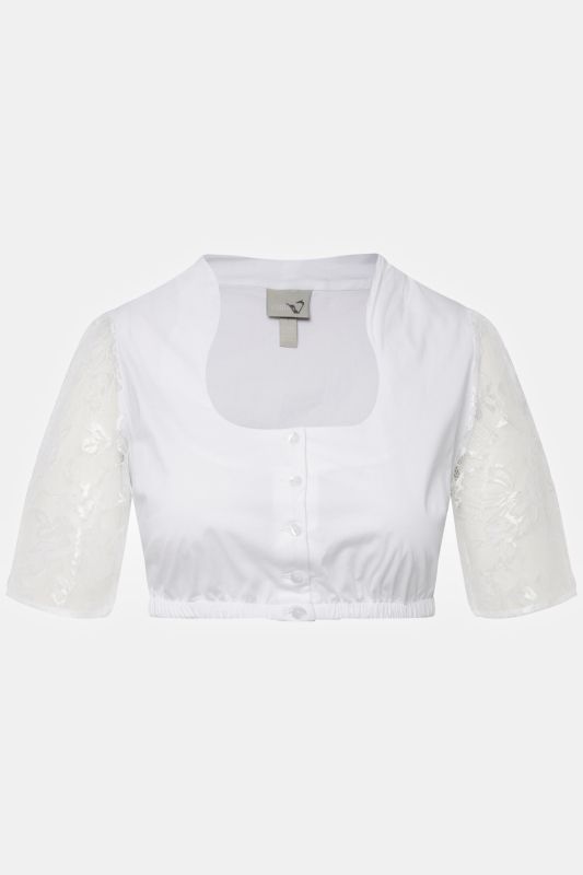 Square Neck Lace Sleeve Dirndl Blouse