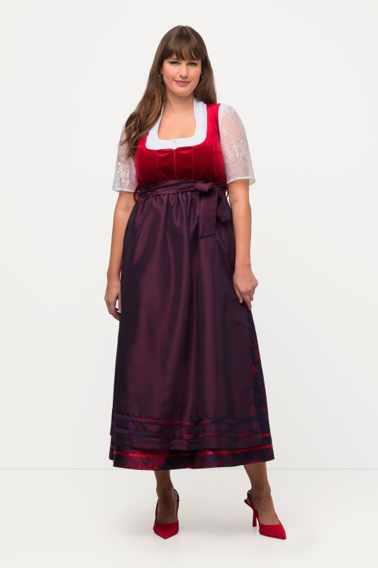 Square Neck Lace Sleeve Dirndl Blouse