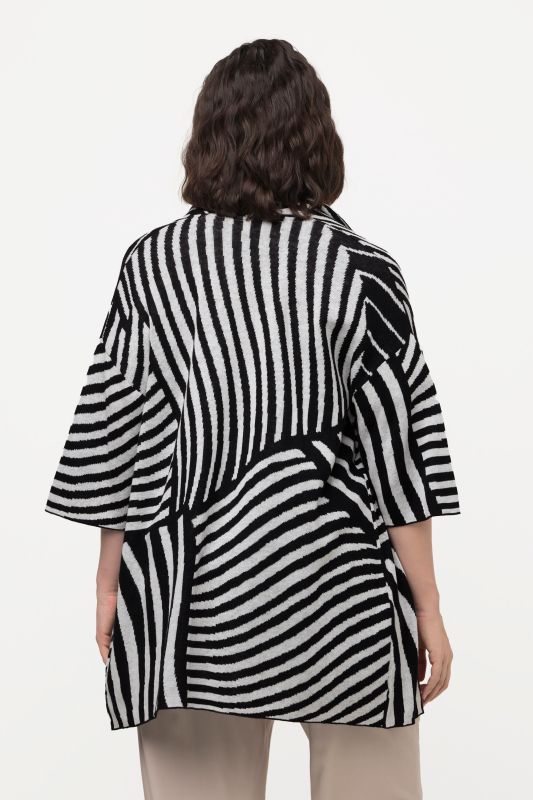 Short Sleeve Open Form Textured Knit Cardigan