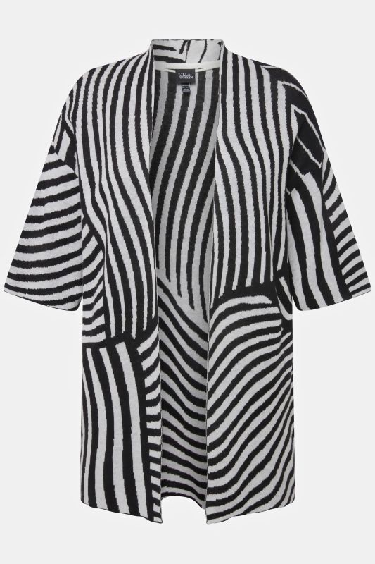 Short Sleeve Open Form Textured Knit Cardigan