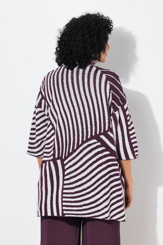 Short Sleeve Open Form Textured Knit Cardigan