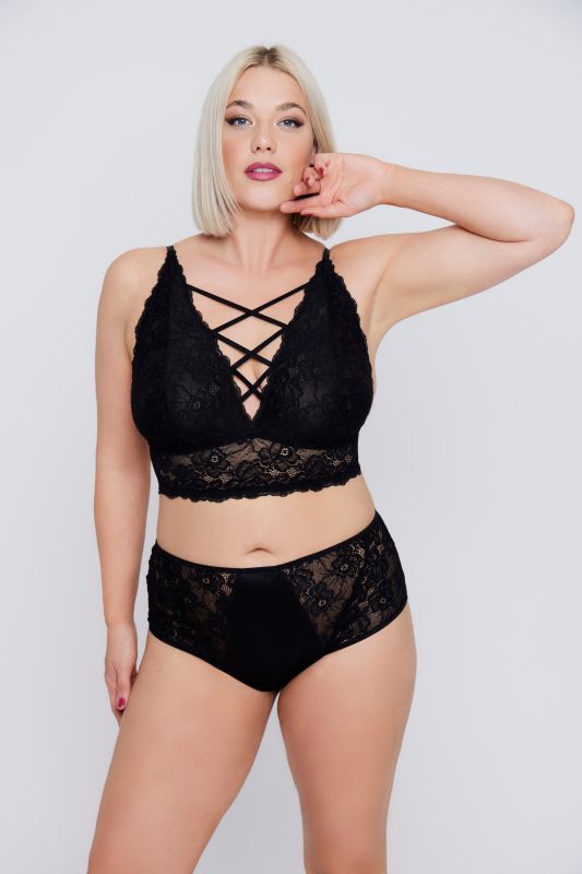 Crisscross Detail Lacy Bralette