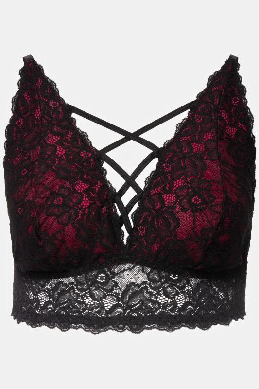 Crisscross Detail Lacy Bralette
