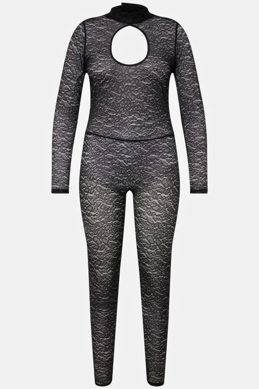 Sheer Leopard Print Lace Catsuit