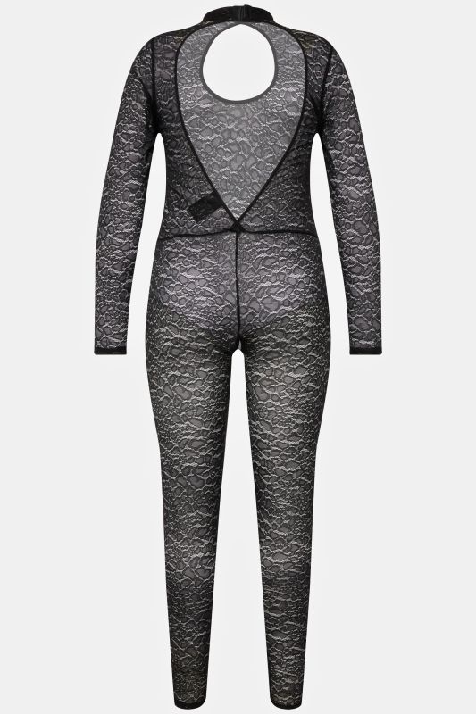 Sheer Leopard Print Lace Catsuit