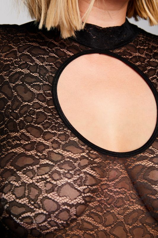 Sheer Leopard Print Lace Catsuit