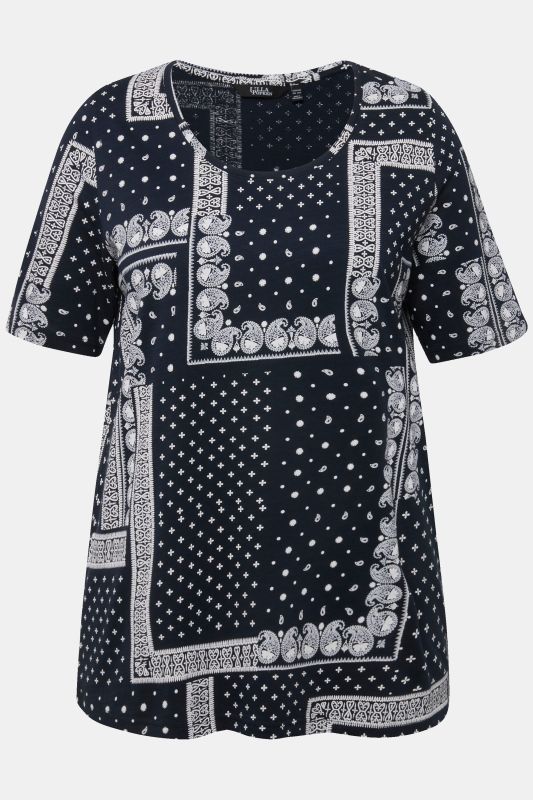 Paisley A-Line Short Sleeve Tee