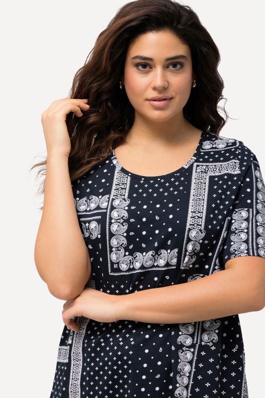 Paisley A-Line Short Sleeve Tee